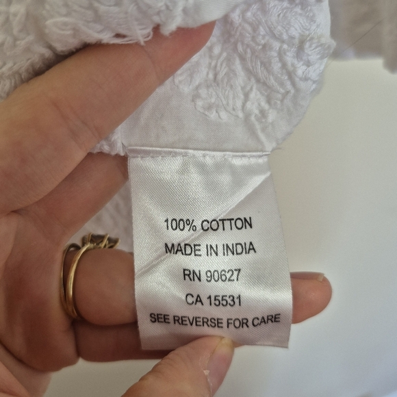 Violet Ruby Women’s White Embroidered Cotton Boho Blouse – Size S - Picture 6 of 7